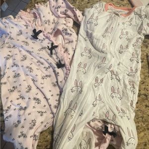 Two baby girl sleepers! So soft! 3-6 months.